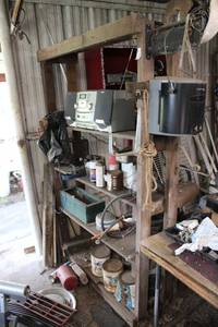 lot 140 image: Wood Shelf and contents
