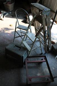 lot 152 image: Step Stools, dolly and ladder