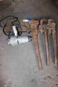 lot 170 image: Pipe wrenches and 12 electric impact drive