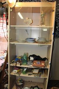 lot 245 image: Glass Door Cabinet, Kaiser 1970s Blue Collector Plates