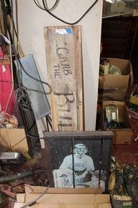 lot 262 image: Moxed lot of Signs wood and metal