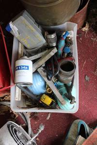 lot 268 image: R134 canister mask plumbing tools and parts and more