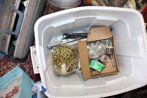 lot 278 image: tubs and buckets of hardware and more