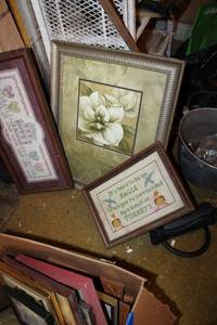lot 96 image: Pictures and needle work