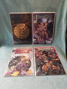 lot 44 image: Selection of 4 comic books - Tribe #1, Darker Image #1, Ballistic, and Divine Right