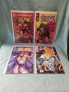 lot 110 image: Selection of 4 comic books - Rune #6, 7, and 9, Brigade #3