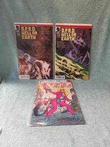 lot 122 image: Selection of 3 comic books - B.P.R.D Hell on Earth #116 & 117, Barb Wire #1