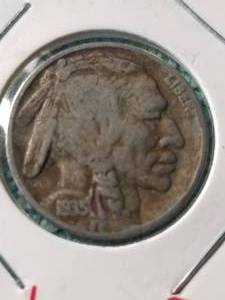 lot 19 image: 1935-d Rotated Dies error Buffalo Nickel