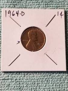 lot 25 image: 1964-D penny - carded