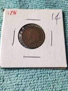 lot 37 image: 1896 Indian head cent - carded