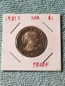 lot 45 image: 1981-S Susan B. Anthony Proof dollar