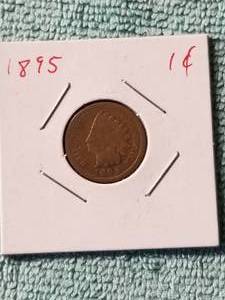 lot 66 image: 1895 Indian head cent - carded