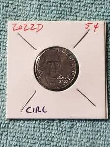 lot 69 image: 2022-D Jefferson Nicke - carded