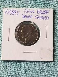 lot 72 image: 1998-S Jefferson Nickel - Gem Proof - Deep Cameo - carded