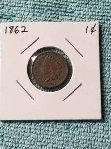 lot 84 image: 1862 Indian head cent - carded