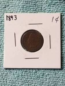 lot 94 image: 1893 Indian head cent - carded