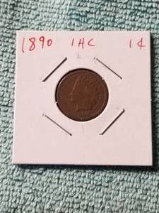 lot 100 image: 1890 Indian head cent - carded