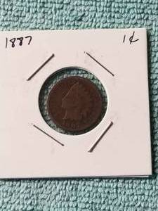 lot 120 image: 1887 Indian head cent - carded