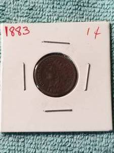 lot 130 image: 1883 Indian head cent - carded