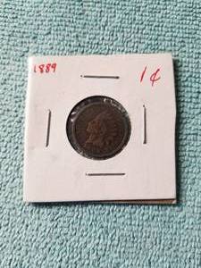 lot 151 image: 1889 Indian head cent - carded