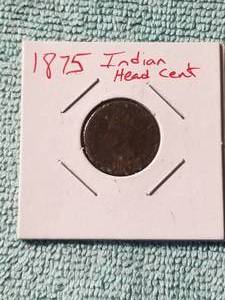 lot 160 image: 1875 Indian head cent - carded