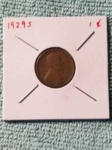 lot 175 image: 1929-S one cent wheat penny - carded