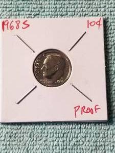 lot 205 image: 1968-S Roosevelt Dime - Proof - carded