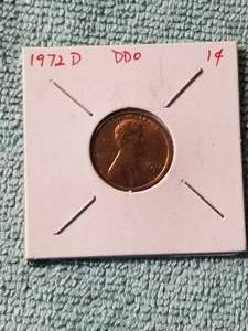 lot 208 image: 1972-D Lincoln penny - carded
