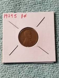 lot 216 image: 1929-S one cent wheat penny - carded