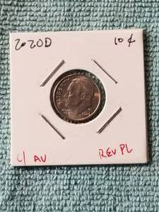 lot 250 image: 2020-D Roosevelt dime with Rev-Pl - carded