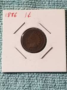 lot 256 image: 1886 Indian head cent - carded