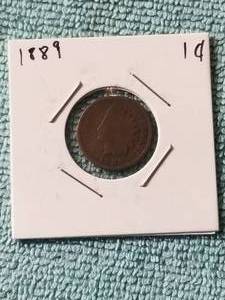 lot 261 image: 1889 Indian head cent - carded
