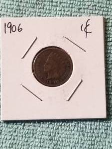 lot 264 image: 1906 Indian head cent - carded