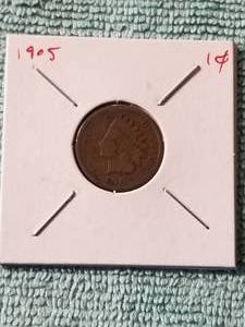 lot 270 image: 1905 Indian head cent - carded