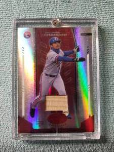 lot 18 image: 2004 Donruss-Leaf - Orlando Cabrera - game used bat card in hard case