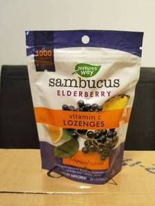 lot 124 image: Case of 12 Sambucus Elderberry tropical flavored lozenges - new in box