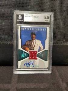 lot 142 image: 2000-01 Martin Cleaves-game worn jersey card - graded 8.5