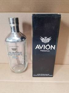 lot 228 image: Avion silver Tequila - ultra premium glass & brushed stainless steel shaker - selection of 4 - 2 come with boxes