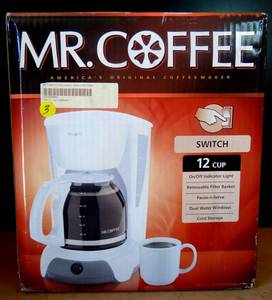 lot 3 image: Mr. Coffee 12 Cup Switch Coffee Maker - NEWSEALED BOX