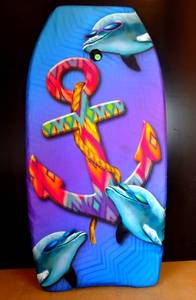lot 7 image: SURF GEAR BODY BOARD - 36 LONG DOLPHINS & ANCHOR