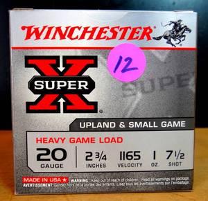 lot 12 image: Winchester, 20 Gauge 2 34 1 oz., Super-X Heavy Game Field Shotshells - NEW BOX