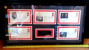 lot 18 image: BEAUTIFUL CUSTOM FRAMED - PRESIDENT RICHARD NIXON & PAT NIXON Set Of 5 First Day Covers APRIL 26, 1995 $$$