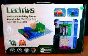 lot 22 image: Lectrix Light Up 34 Piece Electronic Building Blocks Set with Circuits