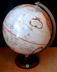 lot 24 image: REPLOGLE 12 Inch World Classic Series Desk Globe Wooden Round Base - $$$