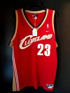 lot 50 image: INCREDIBLE LEBRON JAMES - CLEVELAND CAVALIERS CUSTOM NIKE JERSEY - ALL LETTERS & NUMBERS SEWN ON - MENS SIZE XL $$$