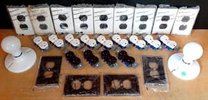 lot 55 image: LARGE LOT OF ELECTRICAL OUTLETS, PLATES. & LIGHTING AS SHOWN