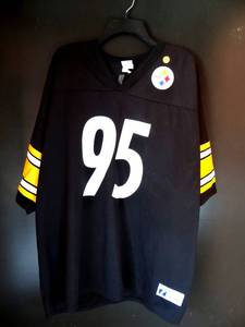 lot 78 image: Pittsburgh Steelers #95 Greg Lloyd Throwback Black Jersey - LOGO 7 - SIZE 3XL