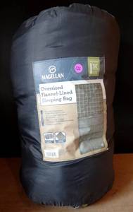 lot 126 image: MAGELLAN OVERSIZED FLANNEL LINED SLEEPING BAG - DOWN TO 30 DEGREES