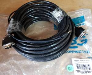 lot 129 image: 50 FEET SVGA MALE TO MALE CABLE - NEW