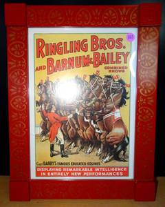 lot 163 image: COLORFUL RINGLING BROS & BARNUM & BAILEY CUSTOM FRAMED POSTER - MEASURES 13 X 17